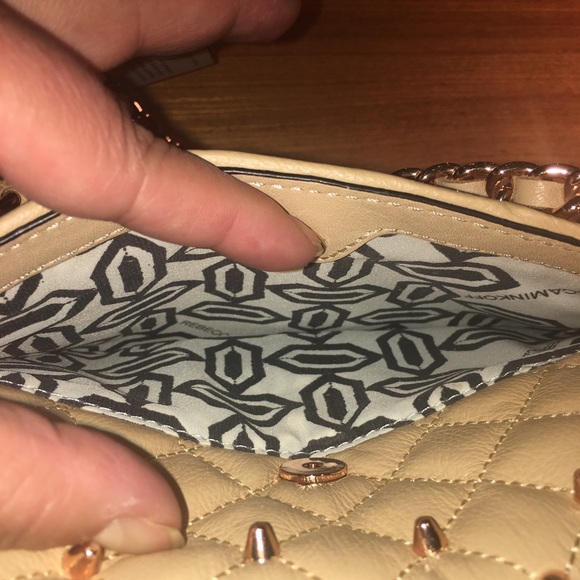 Rebecca Minkoff Quilted Mini Affair Shoulder Bag in Biscuit color. - Picture 12 of 17